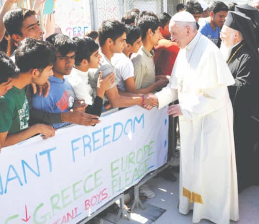 Pope Francis with Refugees