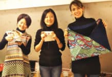 Kyoko (left) with some girls showing their creations in Prima Luce