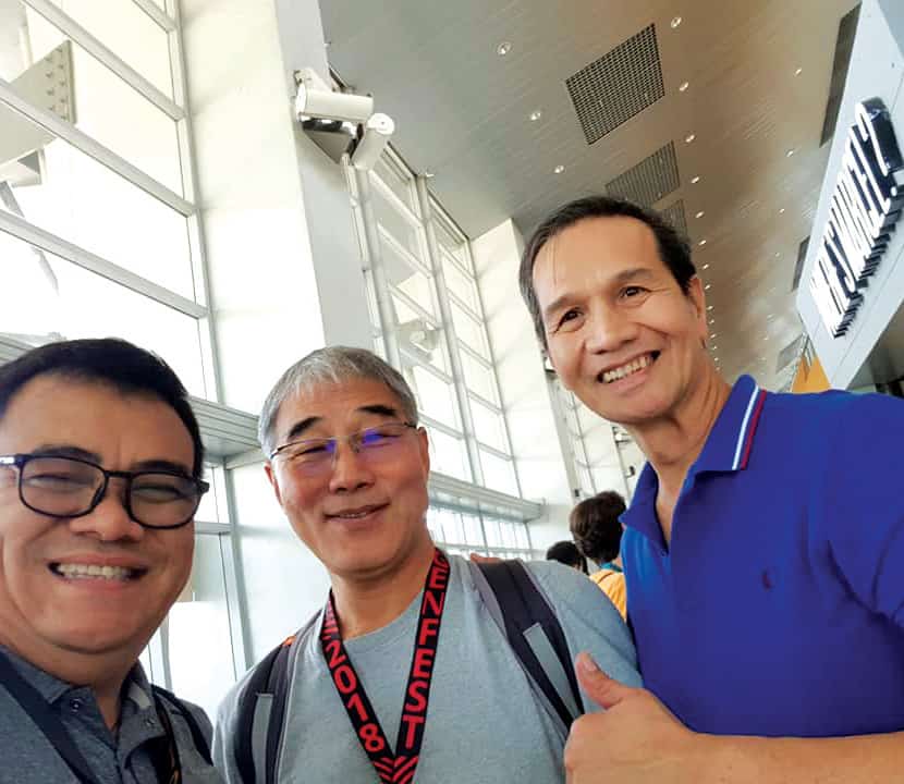 Fernan beside Alberto Kim, Coordinator for Asia of the Focolare Male section (Manila, Genfest 2018)