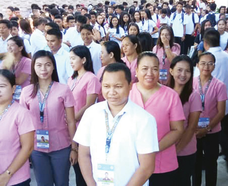 Liezel with her co-teachers in Vicente Andaya Sr. National High School