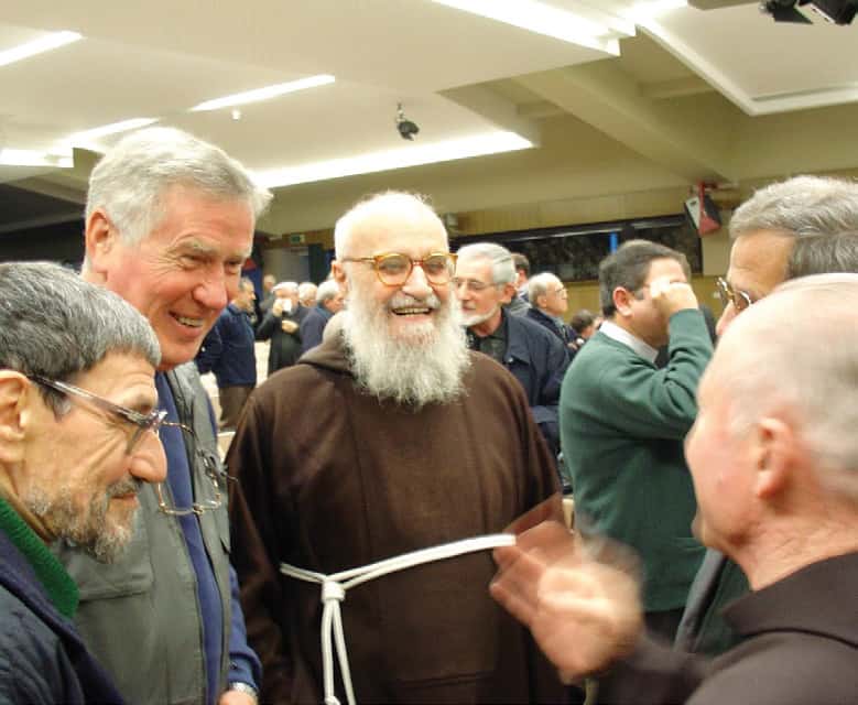 Father Buenaventura with other men religious attending a meeting in Castelgandolfo near Rome.